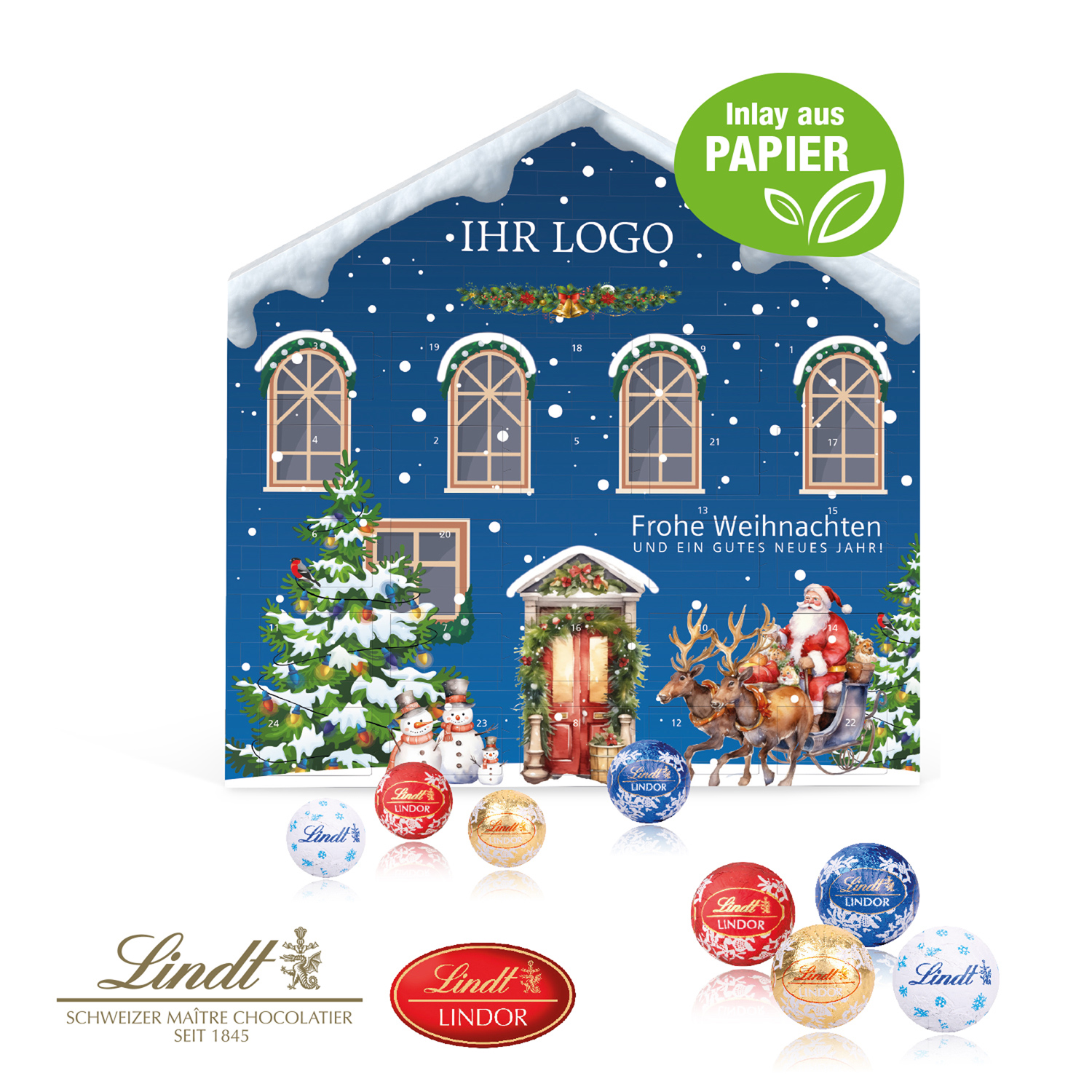 LINDT Adventskalender „Weihnachtshaus“ Organic